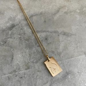 Cendré Ena necklace, woman's silhouette necklace